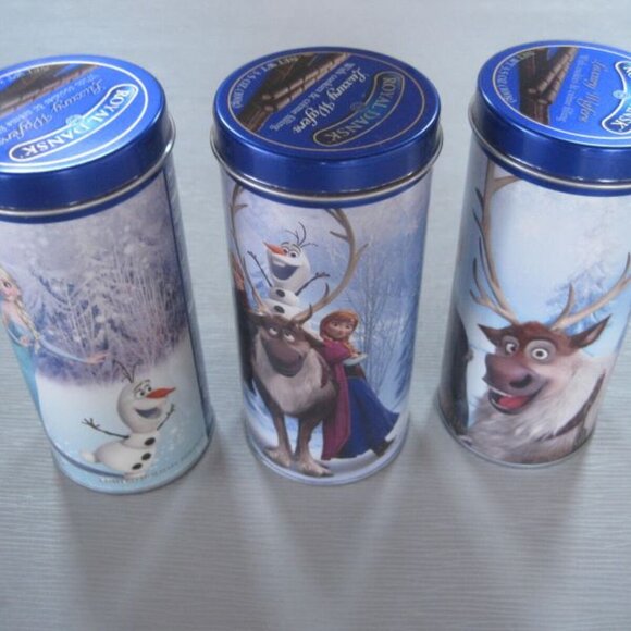 3 Royal Dansk Cookie Tins Disney Frozen Limited Holiday Edition Anna Elsa Kris - Picture 2 of 13